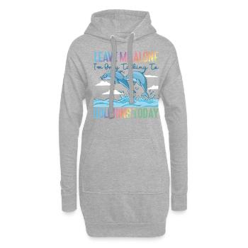Dauphin laisse-moi tranquille Je ne suis que - Sweat-shirt à capuche long Femme - gris chiné - Devant