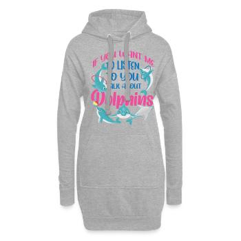 Dauphin Si Tu Veux Que J’Écoute - Sweat-shirt à capuche long Femme - gris chiné - Devant