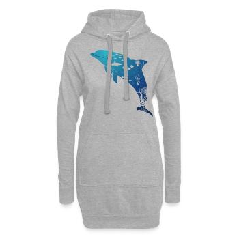 Dolphin Marine Life - Hoodie-Kleid - Grau meliert - Vorne