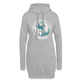 Nerd - Sweat-shirt à capuche long Femme - gris chiné - Devant