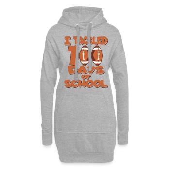 100. Tag Des Schulfußballkostüms 100 Schultage - Hoodie-Kleid - Grau meliert - Vorne