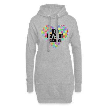 100. Tag Des Schulherzkostüms 100 Schultage - Hoodie-Kleid - Grau meliert - Vorne