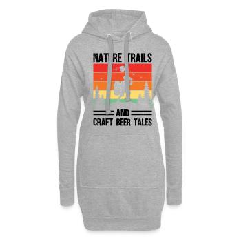 Wandern Wanderer Natur Trekking Outdoor Bergsteigerin - Hoodie-Kleid - Grau meliert - Vorne