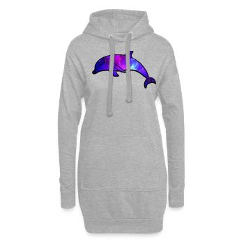 Galaxie de l’espace Dolphin - Sweat-shirt à capuche long Femme - gris chiné - Devant