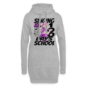 100. Tag Der Schulgesundkostüm 100 Schultage - Hoodie-Kleid - Grau meliert - Vorne