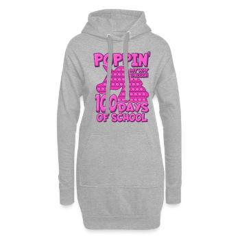 100. Schultag Poppin 'Unicorn Kostüm 100 Tage - Hoodie-Kleid - Grau meliert - Vorne