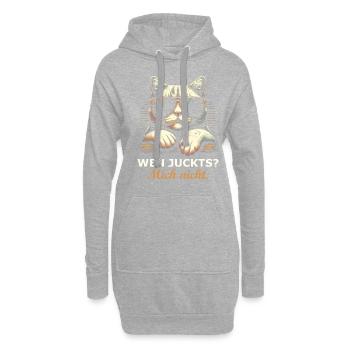 Fun Spruch - Hoodie-Kleid - Grau meliert - Vorne