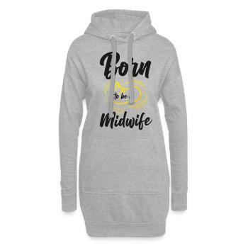 Infirmière sage-femme accoucheuse née de - Sweat-shirt à capuche long Femme - gris chiné - Devant
