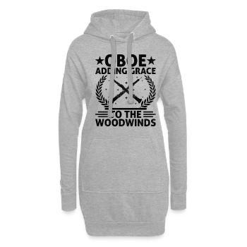 Joueur de hautbois Hautbois Basoonist Marching Band Instrumen - Sweat-shirt à capuche long Femme - gris chiné - Devant