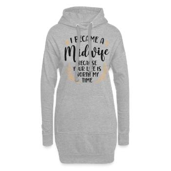 Infirmière sage-femme accoucheuse I - Sweat-shirt à capuche long Femme - gris chiné - Devant