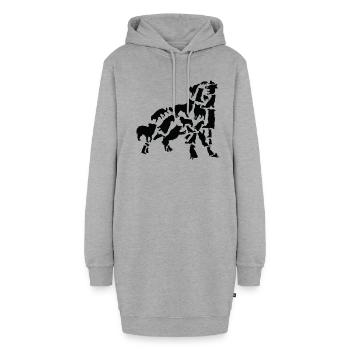 Chien de berger australien Mama Beagle papa - Sweat-shirt à capuche long Femme - gris chiné - Devant