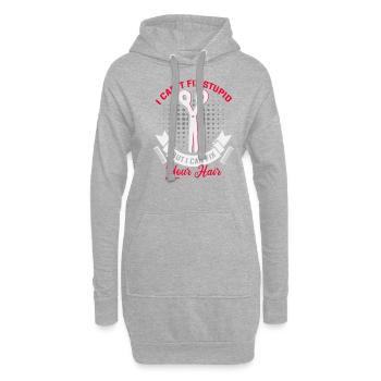 Friseurin Barber Frisörin Friseursalon - Hoodie-Kleid - Grau meliert - Vorne