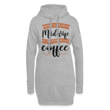 Nurse Midwife Birth Worker Coffee - Hoodie-Kleid - Grau meliert - Vorne