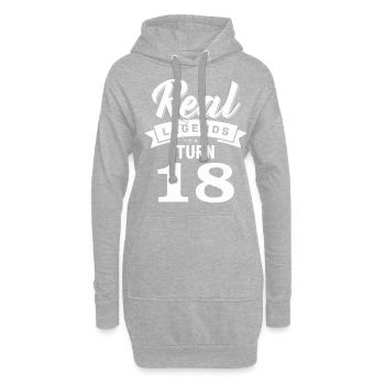 De vraies légendes ont 18 ans, 18 ans Anniversaire - Sweat-shirt à capuche long Femme - gris chiné - Devant