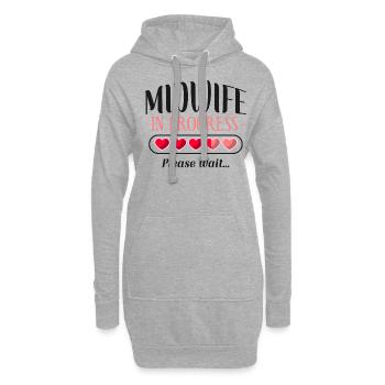 Infirmière sage-femme accoucheuse Étudiante - Sweat-shirt à capuche long Femme - gris chiné - Devant
