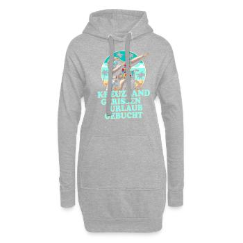 Kreuzbandriss - Hoodie-Kleid - Grau meliert - Vorne