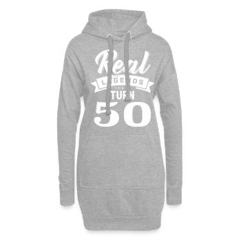 Echte Legenden werden 50, 50 Geburtstag - Hoodie-Kleid - Grau meliert - Vorne
