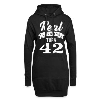 Real Legends fête ses 42 ans, 42 ans - Sweat-shirt à capuche long Femme - noir - Devant