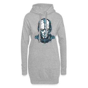 Ein Cyborg-Roboter Tech - Hoodie-Kleid - Grau meliert - Vorne
