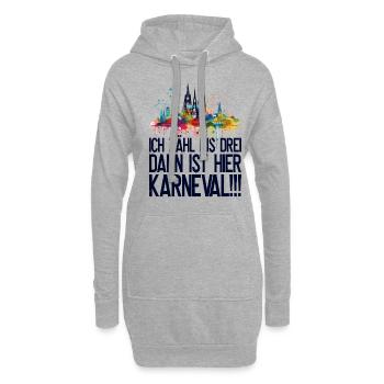 Köln Kölle Karneval Gebützt Kölle Alaaf Jeck Party - Hoodie-Kleid - Grau meliert - Vorne
