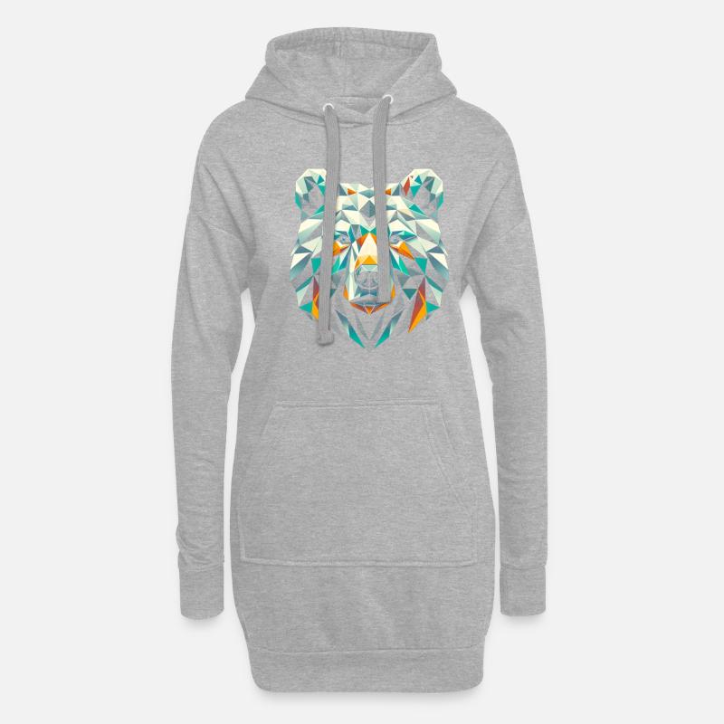 Polygon Bär - Hoodie-Kleid - Grau meliert