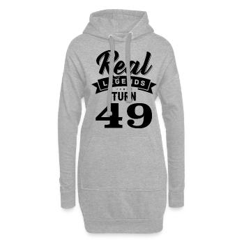 Real legends turn 49, 49 birthday - Hoodie Dress - heather grey - Front