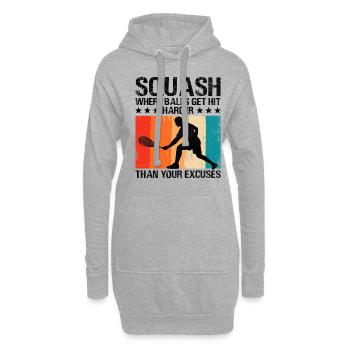 Joueur de squash Joueur de squash Joueur de tennis Raquetball Spor - Sweat-shirt à capuche long Femme - gris chiné - Devant