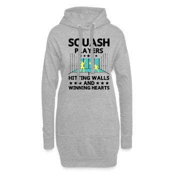 Joueur de squash Joueur de squash Joueur de tennis Raquetball Spor - Sweat-shirt à capuche long Femme - gris chiné - Devant