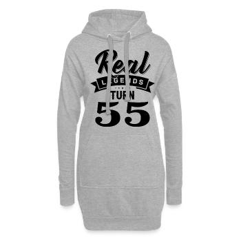 Real Legends fête ses 55 ans, 55 ans - Sweat-shirt à capuche long Femme - gris chiné - Devant