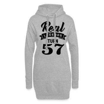 Echte Legenden werden 57, 57 Geburtstag - Hoodie-Kleid - Grau meliert - Vorne