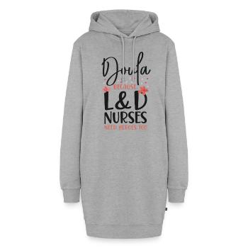 Doula Travailleuse à la naissance Doula Parce que - Sweat-shirt à capuche long Femme - gris chiné - Devant