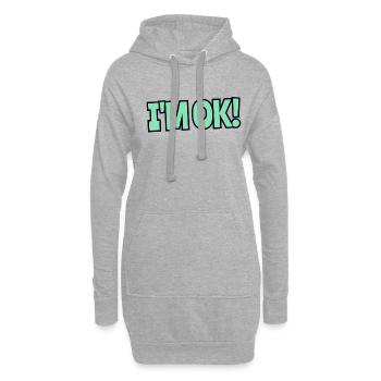 Mir geht es gut - Hoodie-Kleid - Grau meliert - Vorne