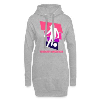 Frauenfußball, Fußball Frauen Soccer Damenfußball - Hoodie-Kleid - Grau meliert - Vorne