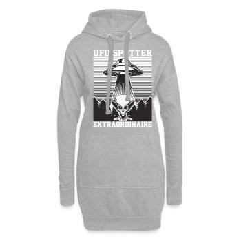 Alien, UFO, UAP, Space, Weltraum Flugobjekt - Hoodie-Kleid - Grau meliert - Vorne