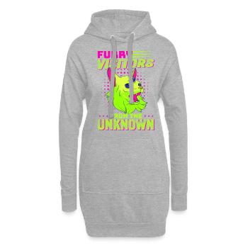 Alien, UFO, UAP, Space, Weltraum Flugobjekt - Hoodie-Kleid - Grau meliert - Vorne