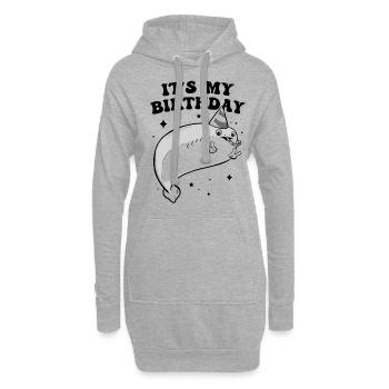 Sacabambaspis Fisch Meme Geburtstagsfeier - Hoodie-Kleid - Grau meliert - Vorne