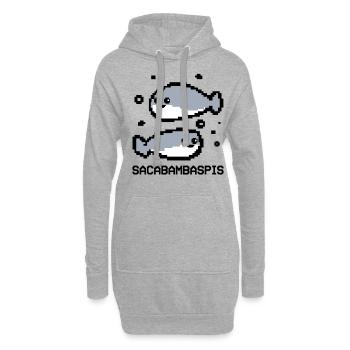 Fish Meme Pixel Couple - Hoodie Dress - heather grey - Front