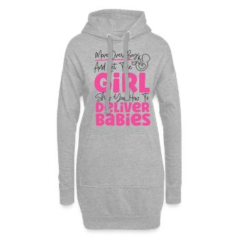 Infirmière spécialisée dans le travail et l’accouchement - Sweat-shirt à capuche long Femme - gris chiné - Devant