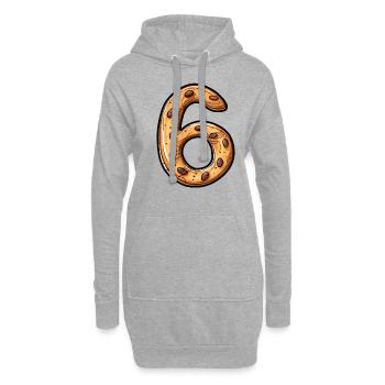 Biscuit d’anniversaire pour les enfants de six ans, 6 ans - Sweat-shirt à capuche long Femme - gris chiné - Devant