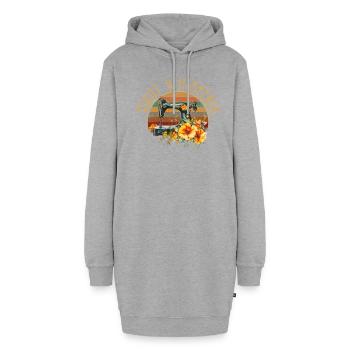 Sewciopath, Quilting sewing - Hoodie-Kleid - Grau meliert - Vorne