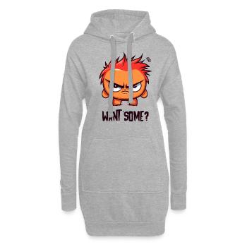 Petit fauteur de troubles, veux-tu quelque chose ? - Sweat-shirt à capuche long Femme - gris chiné - Devant