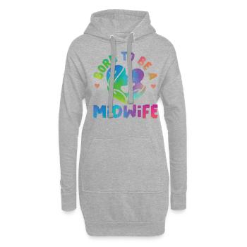 Infirmière sage-femme accoucheuse née de - Sweat-shirt à capuche long Femme - gris chiné - Devant