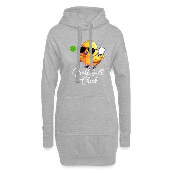 Pickleball Chick, pickleball drôle - Sweat-shirt à capuche long Femme - gris chiné - Devant