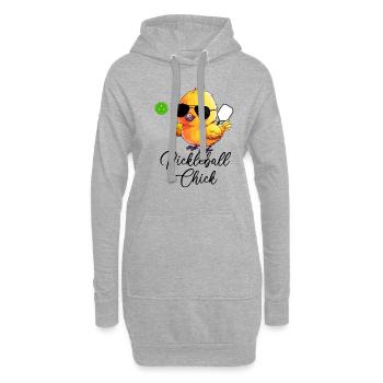 Pickleball Chick, pickleball drôle - Sweat-shirt à capuche long Femme - gris chiné - Devant