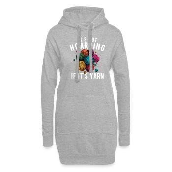 It's Not Hoarding If It's YarnYarn Knitting - Hoodie-Kleid - Grau meliert - Vorne