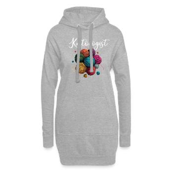 knitologist, Yarn Knitting - Hoodie-Kleid - Grau meliert - Vorne