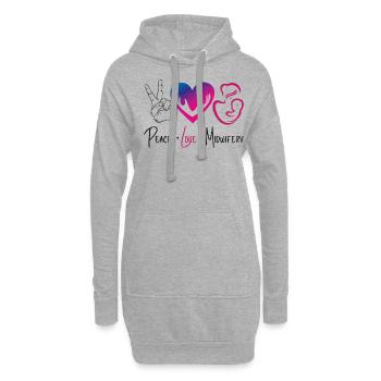 Nurse Midwife Birth Worker Peace - Hoodie-Kleid - Grau meliert - Vorne