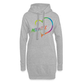 Infirmière Sage-Femme Accoucheuse Coeur - Sweat-shirt à capuche long Femme - gris chiné - Devant