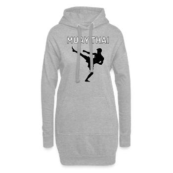 Muay Thai FIghter Illustration - Hoodie-Kleid - Grau meliert - Vorne