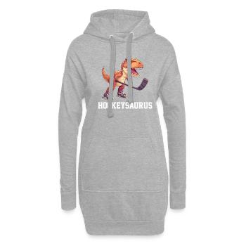 Hockey Dinosaurs, Hockeysaurus - Hoodie-Kleid - Grau meliert - Vorne